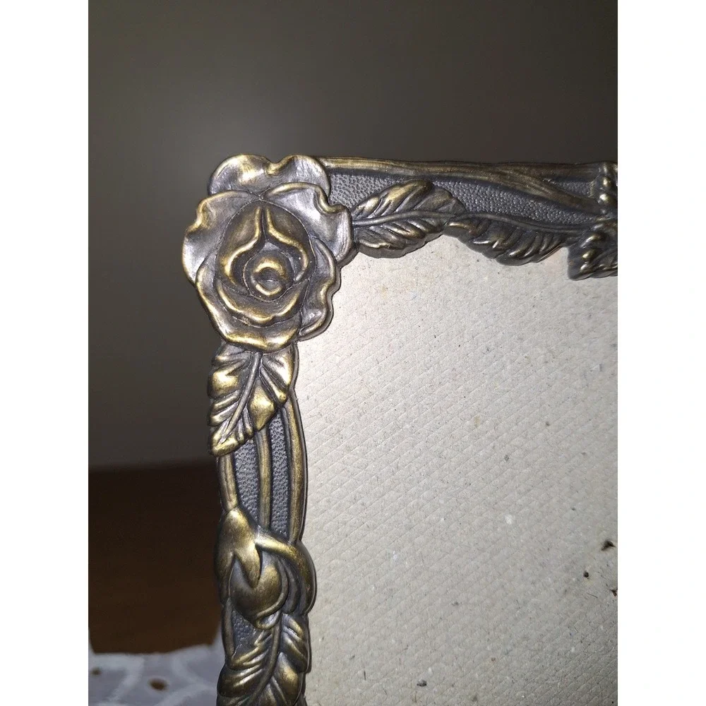 The Weston Gallery Vintage Ornate Floral Rose Metal Picture Frame Bronze Tone